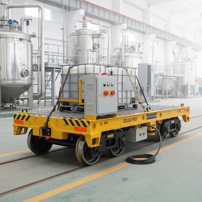Carro de transferencia ferroviaria a prueba de explosiones con capacidad de carga de 10 toneladas y alimentado por batería para la seguridad de la industria química